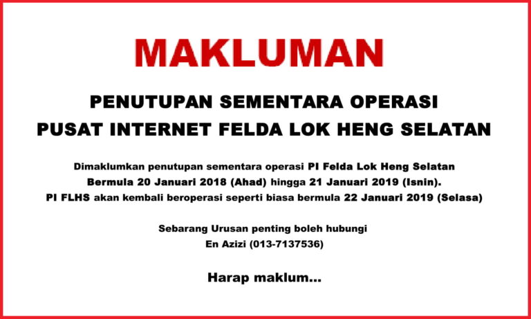 NOTIS PENUTUPAN PI 20 JAN